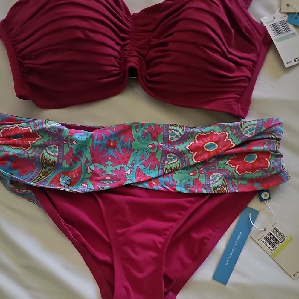 Bleu Rod Beattie Magenta and Floral Bikini - Picture 7 of 10
